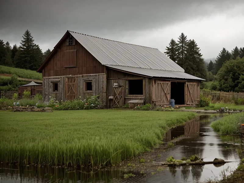 Two dogs drinking chemical-free treated well water from a bowl on an Oregon homestead porch