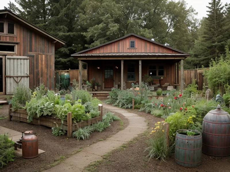 DIY greywater system on an Oregon homesteading property, sink water rerouted to a mulch basin for everyday water security