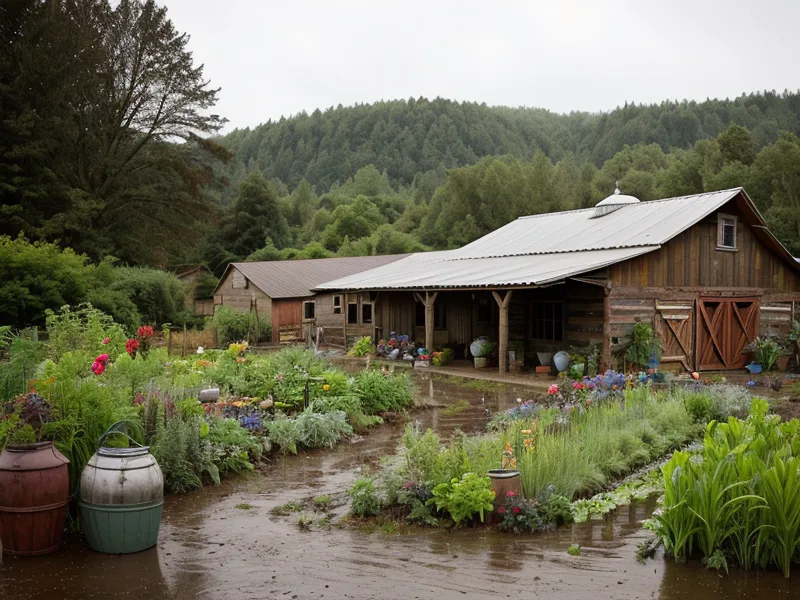 Well water safety and UV disinfection setup on an Oregon homestead after heavy rain