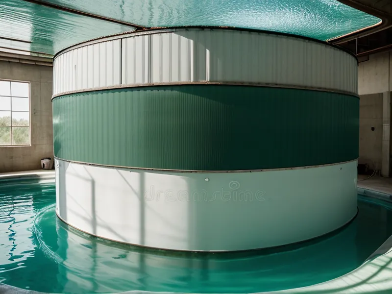 Clean, smooth interior of a plastic water storage tank after a non-toxic cleaning routine
