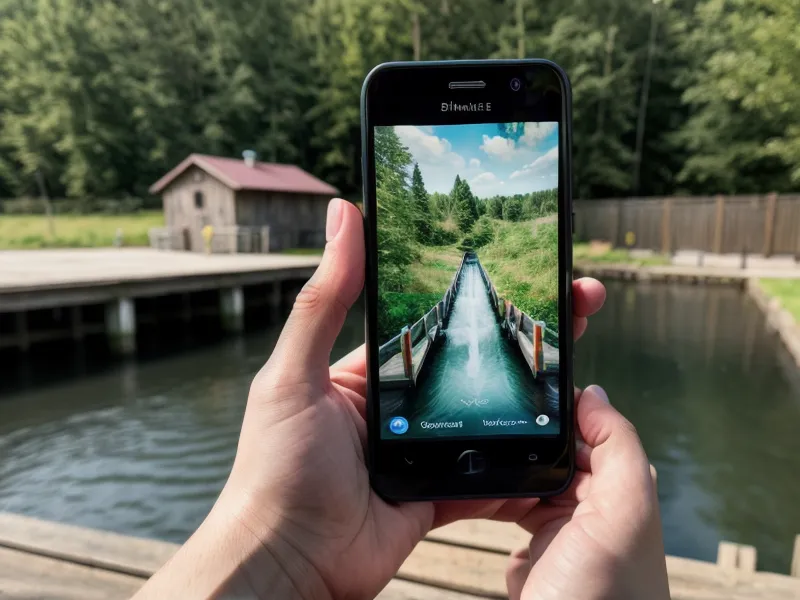 Smartphone showing off-grid monitoring data for water security on a rural well