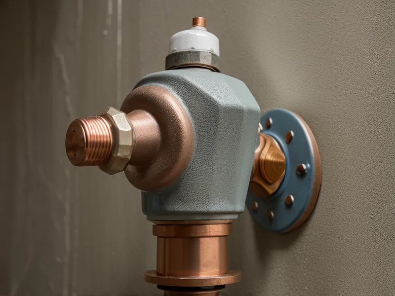 Close-up of a 3-way diverter valve installed on a washing machine for a laundry-to-landscape greywater system