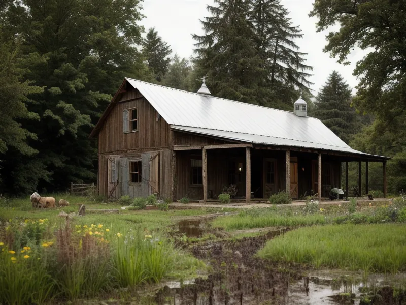Quiet pump house on a rural Oregon homestead after the well ran dry