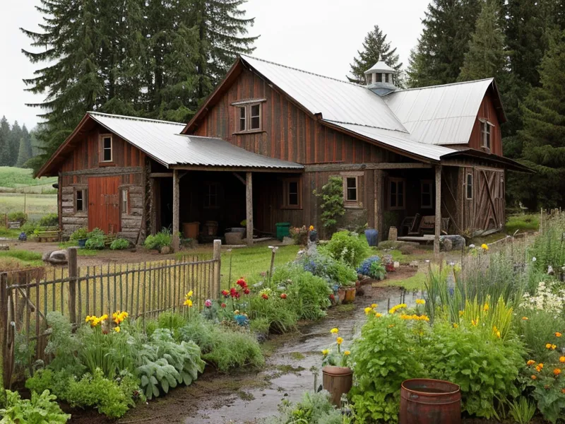 Watering the Menagerie: Keeping My Farm Animals Hydrated — chickens and a goat lined up at a barnyard water trough on an Oregon homestead