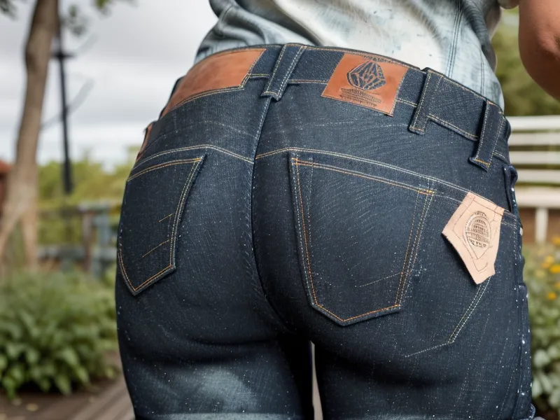 Bleach-stained jeans from a well water chlorine shock treatment, a homestead plumbing mishap