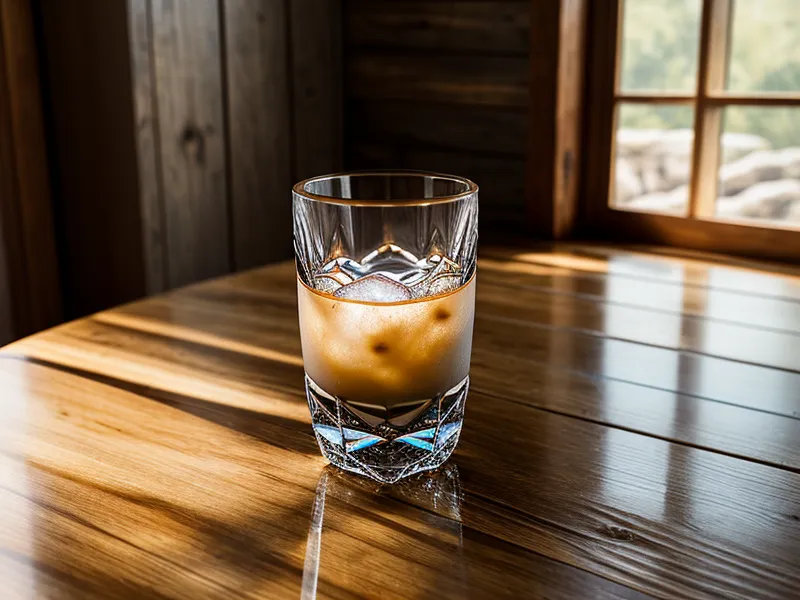 A glass of clear well water beside morning coffee after switching to UV purification treatment