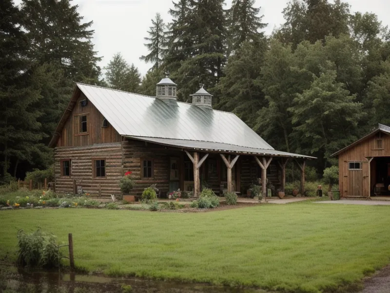 A garden hose watering rows on a rural Oregon homestead relying on well water management practices