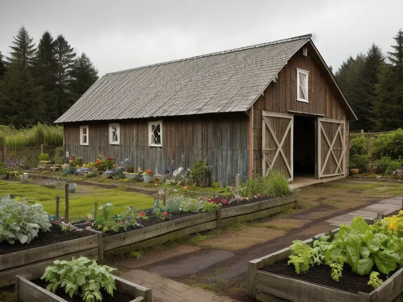 Vegetable garden thriving under steady well water management on a small rural homestead