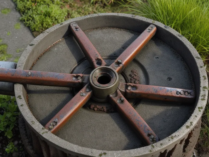 Wrench and phone on the well cap during a homesteading DIY well water maintenance attempt