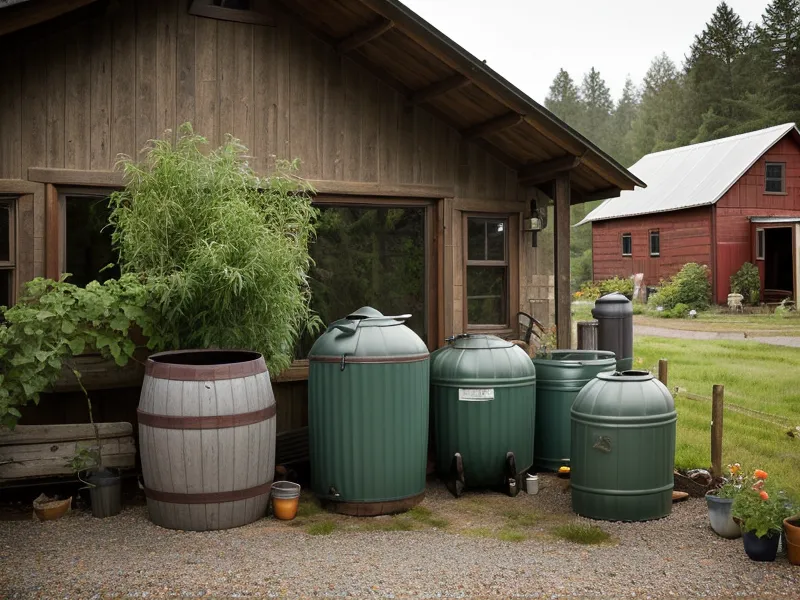 DIY overflow bypass and air-gap valve setup for winterizing an Oregon rain barrel collection system